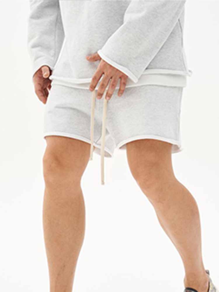 Men's Washed Raw Edge Loose Solid Color Shorts