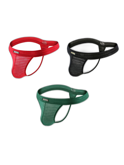 3-pack Men's Lace Obscure Embossed G-String Thong