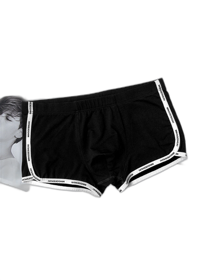 Men’s Letter Trim Applique Cotton Trunks