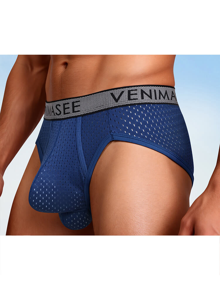 Men's Separated-Pouch Ice Silk Mesh Breathable Briefs
