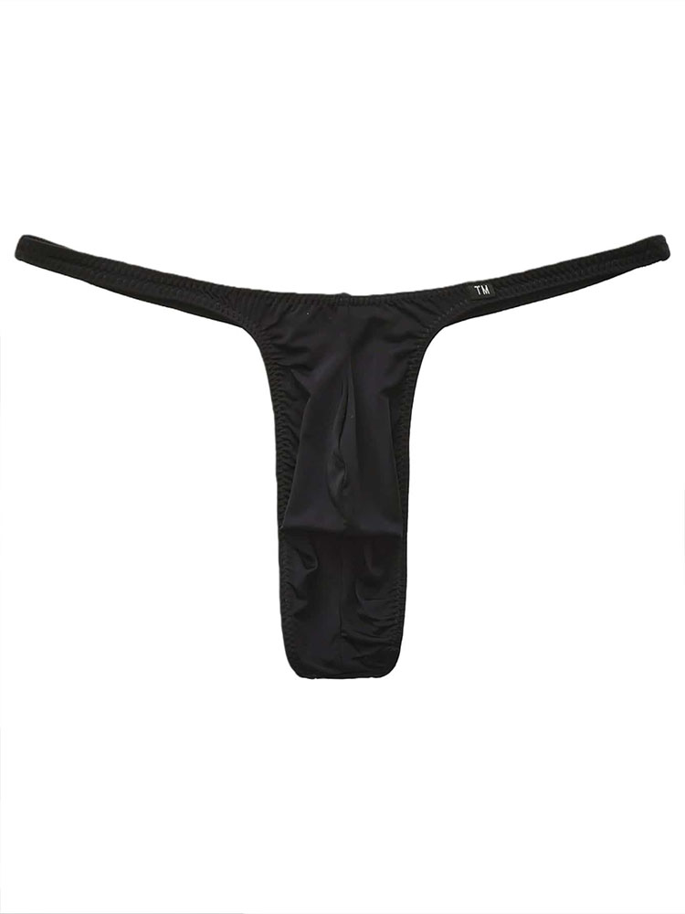 Men's Sexy Low Waist Ice Silk Solid Thong