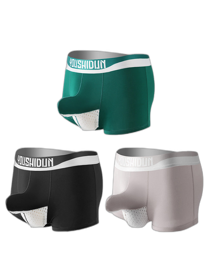 3 Pack Men's Comfy Cotton Dual Pouch Underwear