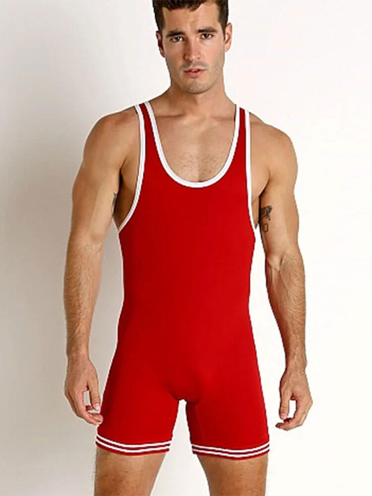 Men's Skinny Fitness Sleeveless Wrestling Singlet