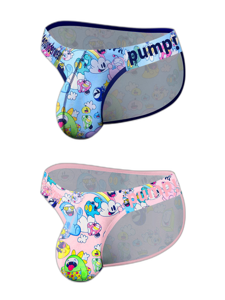 2 Pack Men's Cartoon High-Cut Breathable Bikini