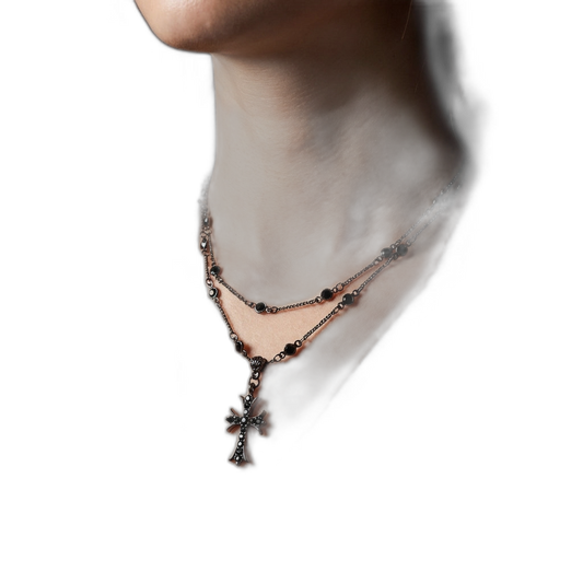 Onyx Cross Necklace