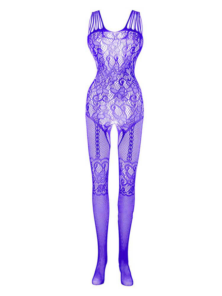 Men's Sexy Crotchless Cut-Out Fishnet Bodystocking