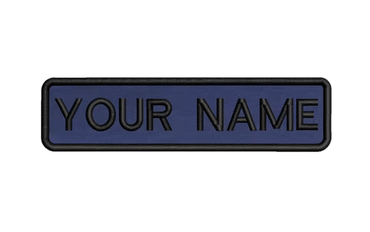 Custom Patch 10cmX2.5cm Deep Blue/Black