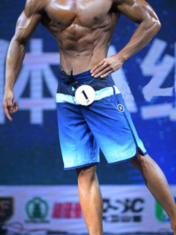 Men's Printed Bodybuilding Beach Drawstring Shorts