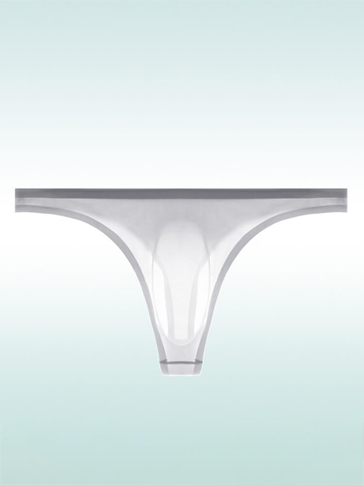 Men's Sexy Sheer U-Bulge Pouch Ice Silk Thong