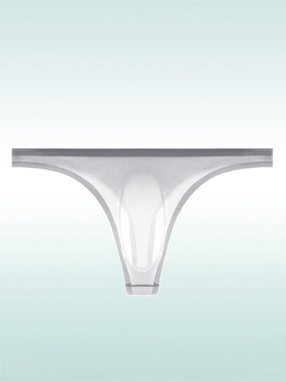 Men's Sexy Sheer U-Bulge Pouch Ice Silk Thong