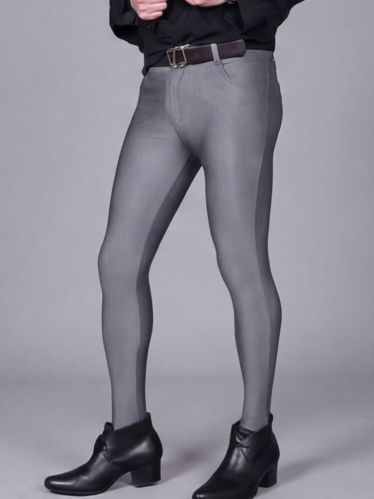 Men's Solid Color Slim Fit Stretch Skinny Pants