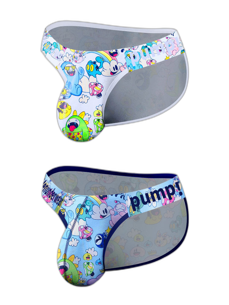2 Pack Men's Cartoon High-Cut Breathable Bikini