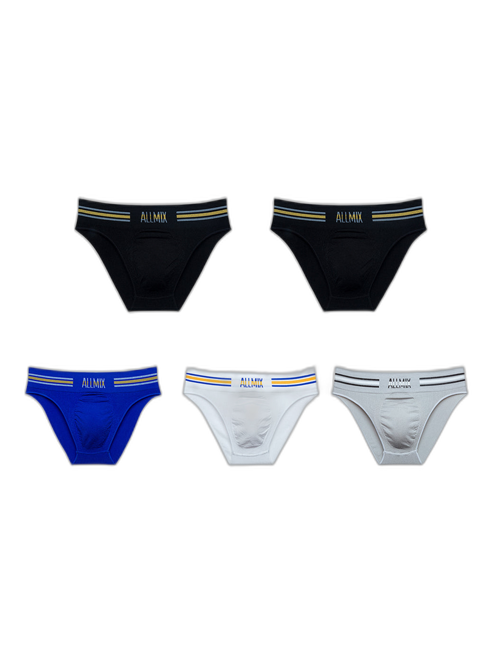 5 Pack ALLMIX Men's Seamless Bulge Pouch Briefs
