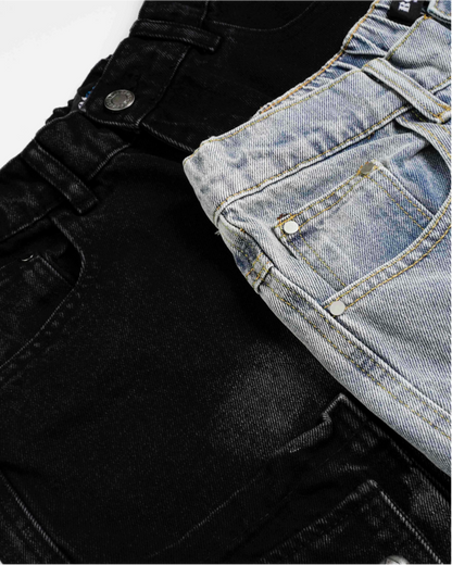 Vintage Washed Distressed Pocket Capri Pants