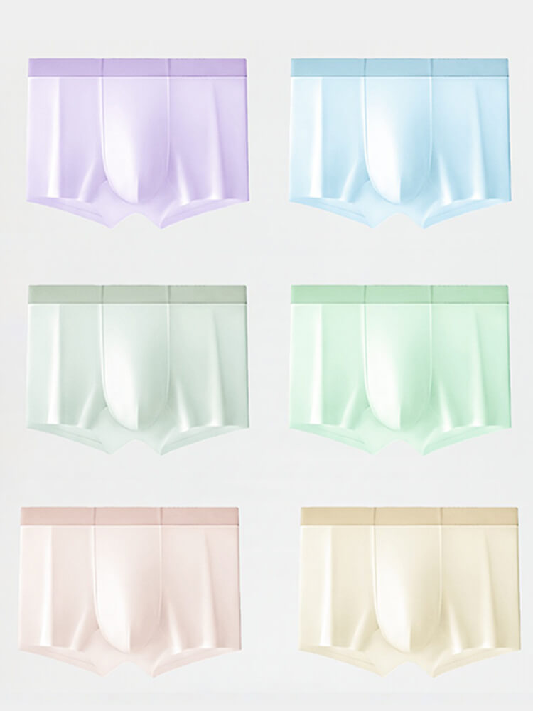 Men's Seamless Mulberry Silk Antibacterial Boxer Briefs