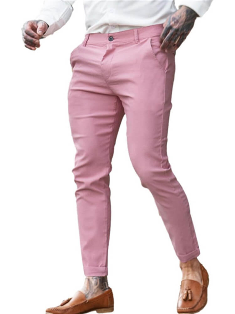 Men's Solid Color Slim Fit Street Fashion Pants