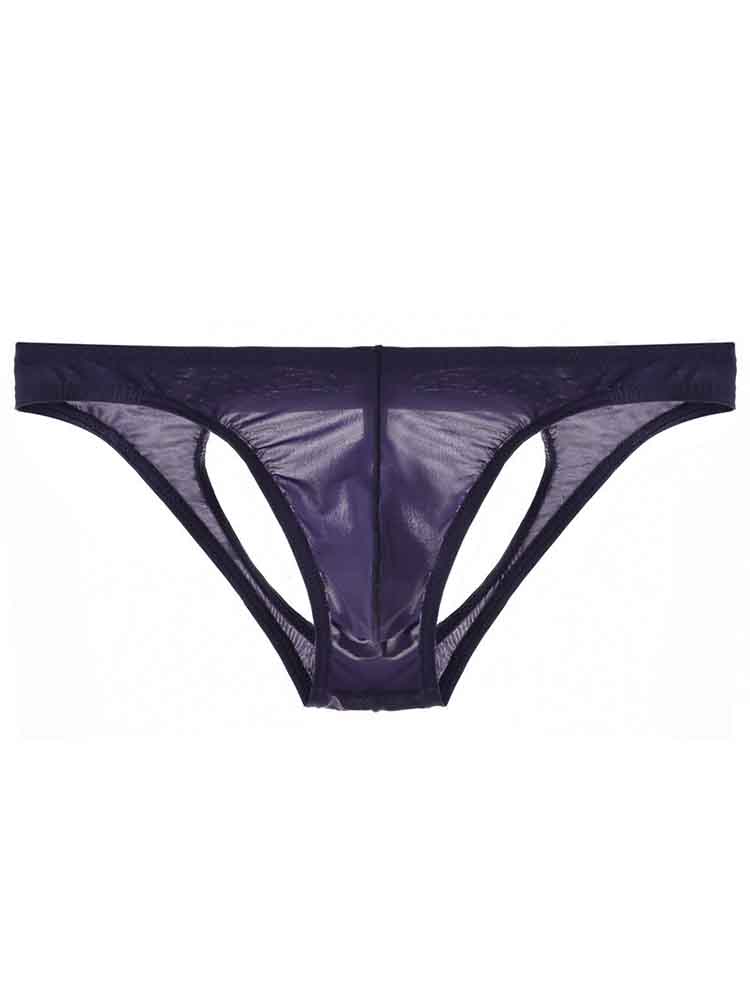 Men's Silk Transparent Low-waist Jockstrap Briefs 