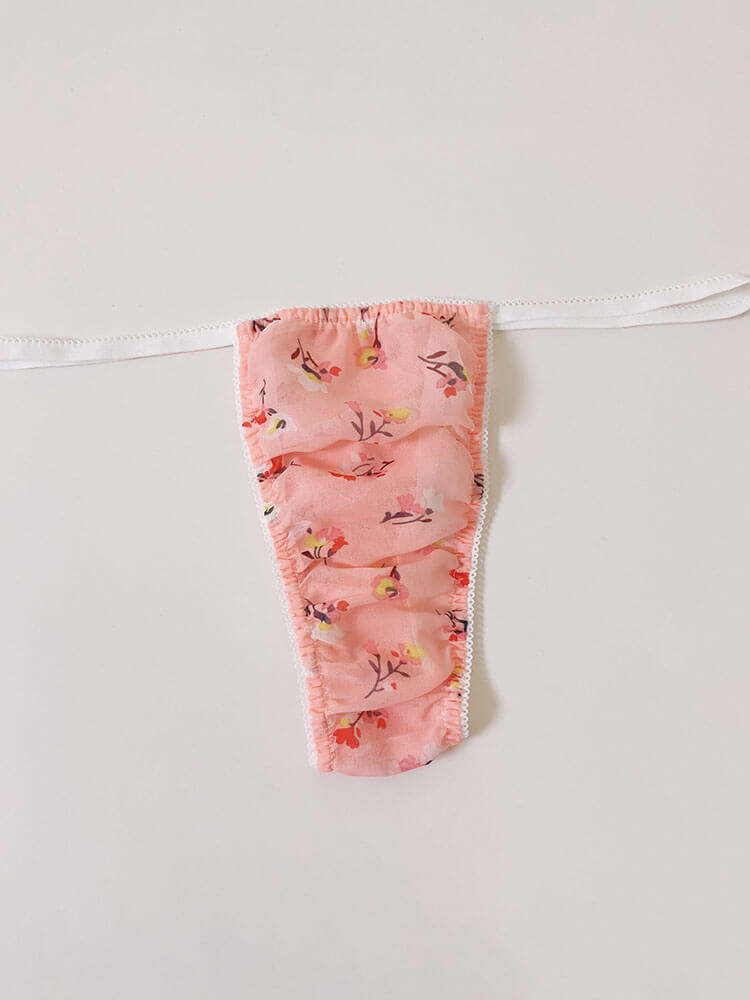 Men's Sexy Floral Print Thin Waist Thong