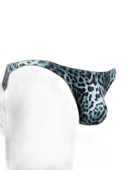 4 Pack Men's U-Convex Leopard Print Nylon Bikini