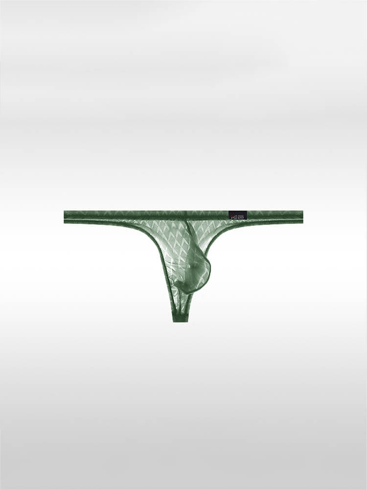 Men's Ultra-Thin U-Convex Pouch See-Through Thong