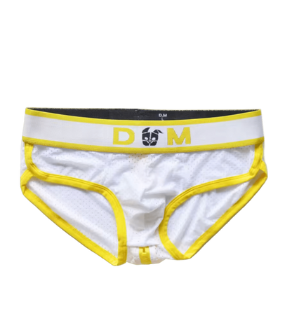 Mesh Zipper Bum Briefs Yellow