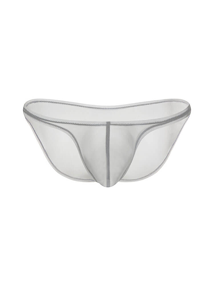 Men's Sheer Solid Color U-Pouch Thin Briefs