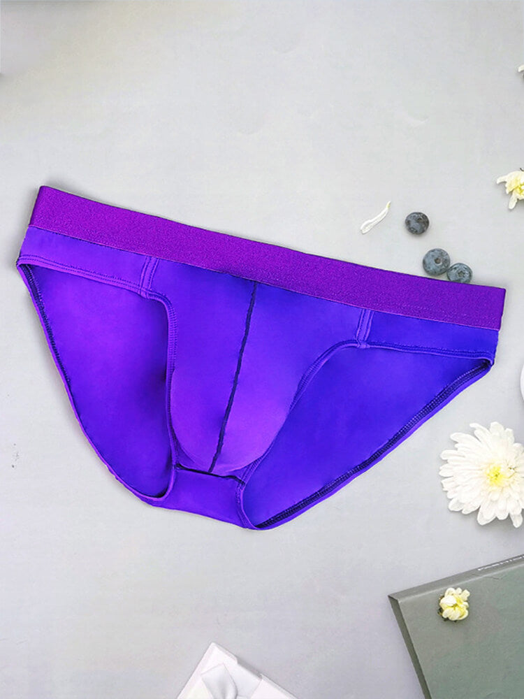 Men's Sexy Mid-Rise Purple High-Cut Athletic Briefs