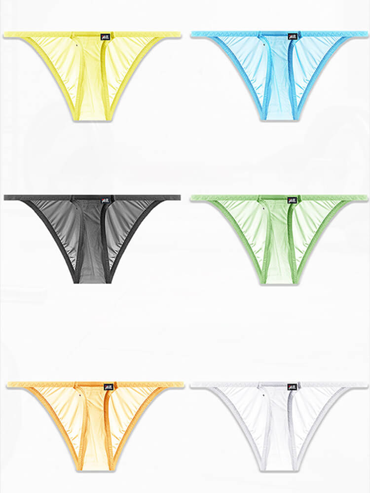 Men's Low-Rise Sexy Ultra-Thin Sheer Ice-Silk Briefs