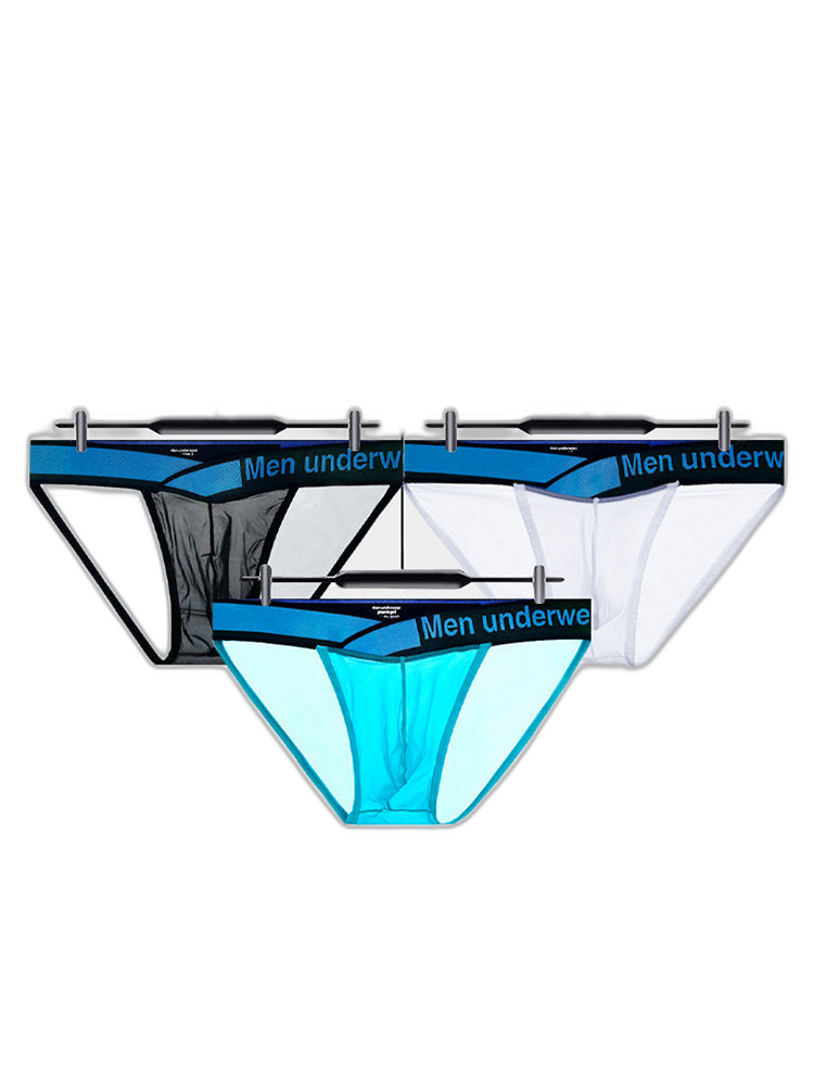 2 Pack Men's Ultra-Thin Semi-Transparent Sexy Sports Bikini