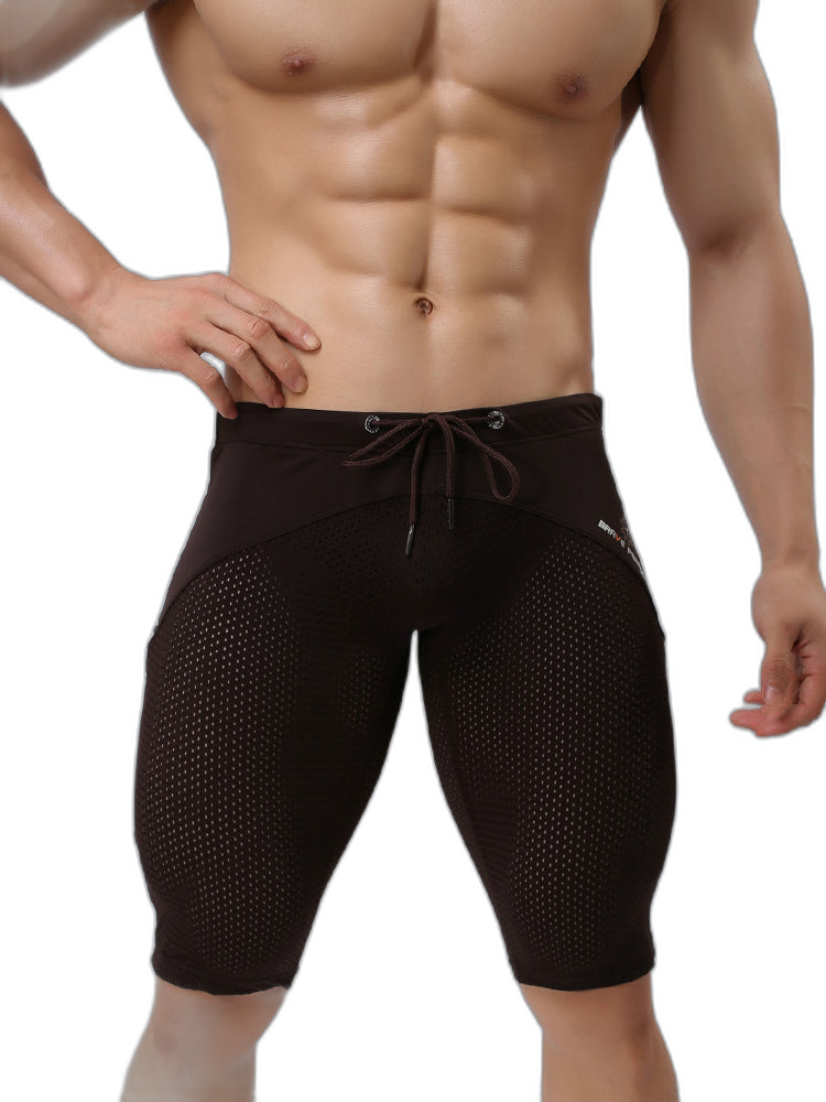 Men’s Athletic Compression Tight Shorts with Drawstring