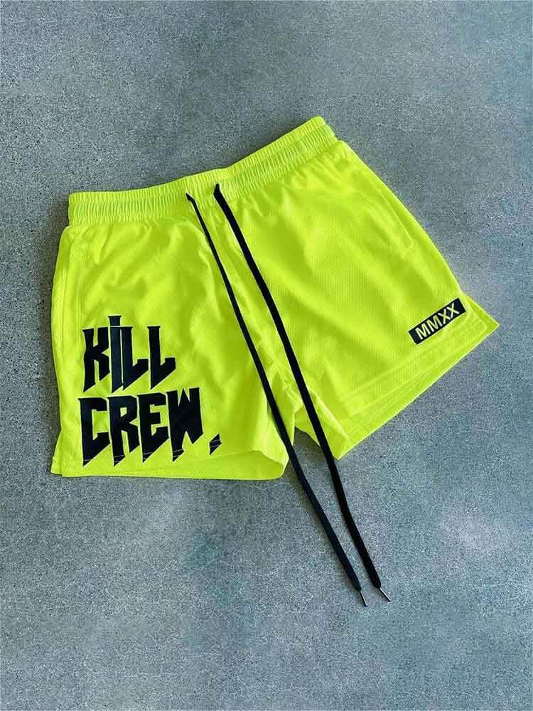 Men's Letter Mesh Quick-Dry Training Shorts