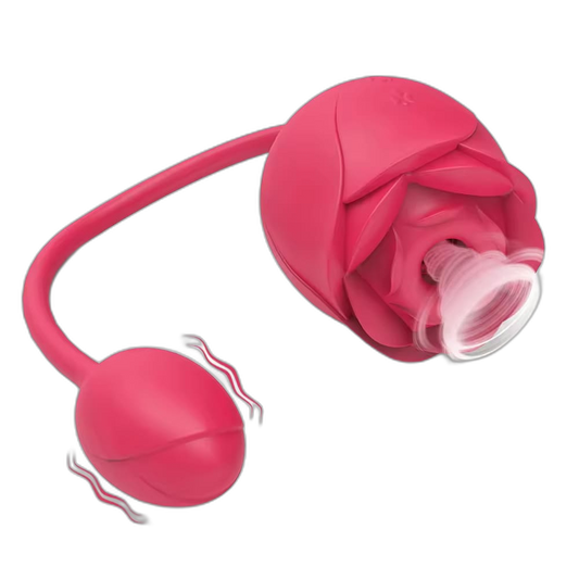 Immortal Flower - Rose Glow 2-in-1 Clitoral Suction Stimulator with Egg Vibrator