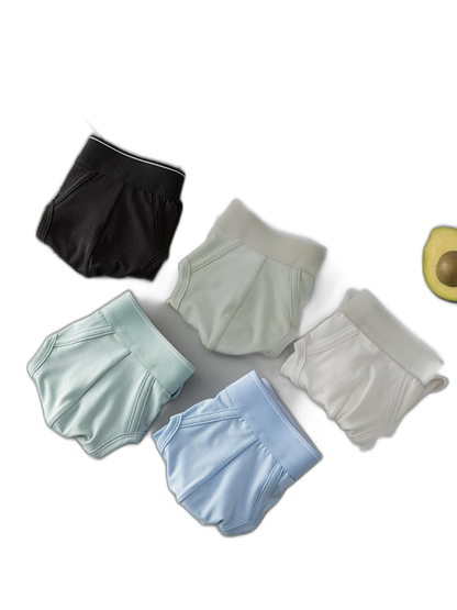 4 Pack Men's Modal Skin-Friendly Solid Color Mid-Rise Briefs