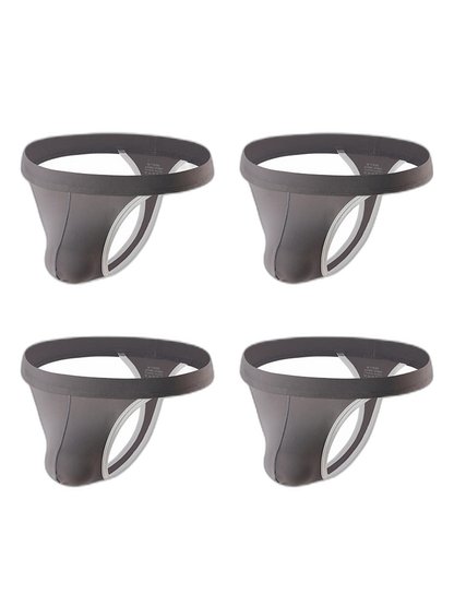 4 Pack Men's Mid-Rise Summer Ice Silk Mesh Thongs