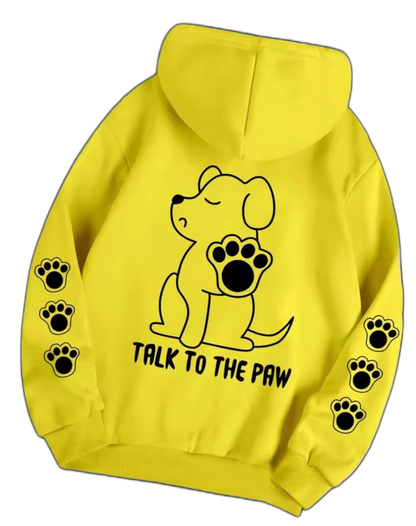 Talk To The Paw Hoodie Yellow