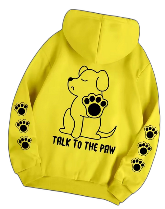 Talk To The Paw Hoodie Yellow