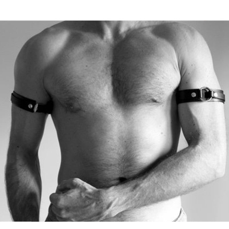 Leather Upper Arm Cuff - Black