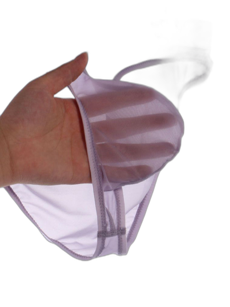 Men's Ultra Thin Ice Silk See-through Briefs