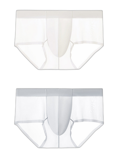 2 Pack Men's Ultra-Thin Breathable Antibacterial Crotch Briefs