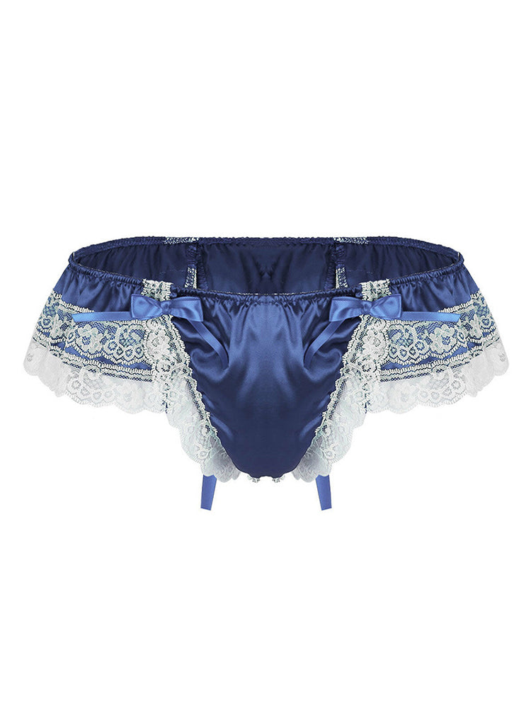 Men's Open Hip Lace Spandex Thong