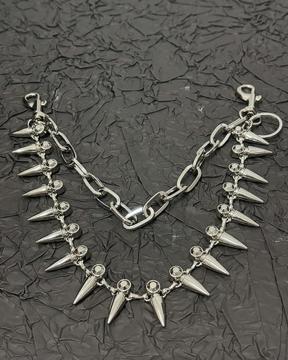 Dark Punk Metal Bullet Pants Chain & Necklace