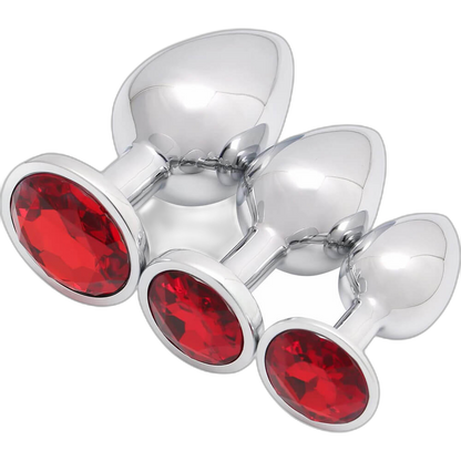 Jeweled Metal Butt Plug Set