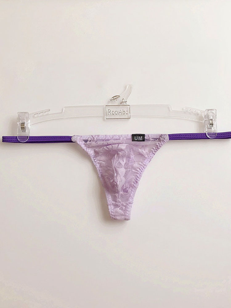 Men's Lace See-Through Thin Strap Thong