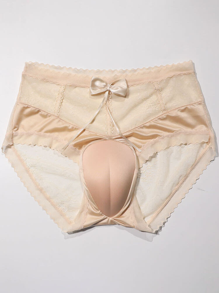 Sexy Lace Bow-Decorated Crossdressing Briefs
