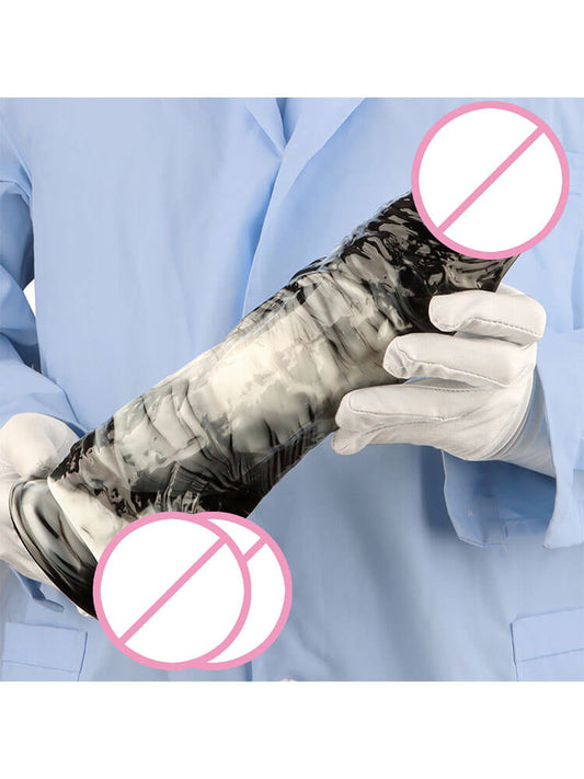Black White Mixed Color Extra Long PVC Anal Plug