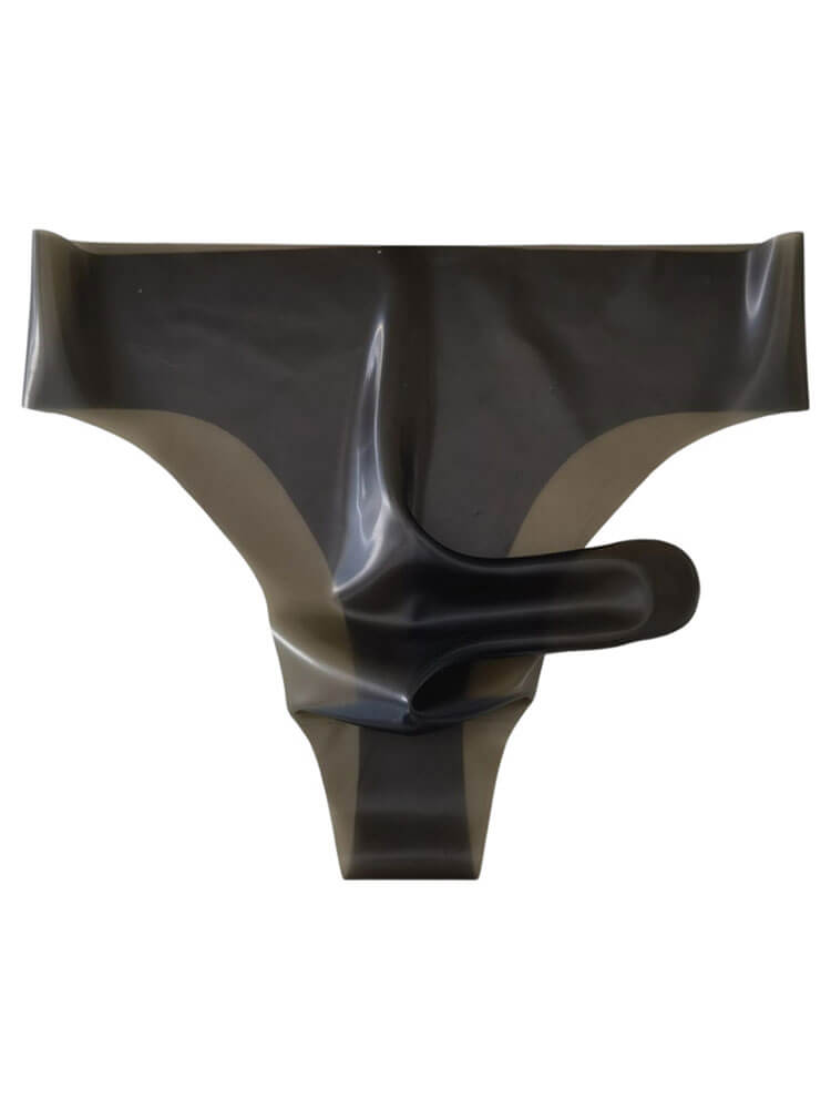 Men's Solid-Color Separate Pouch Latex Thong