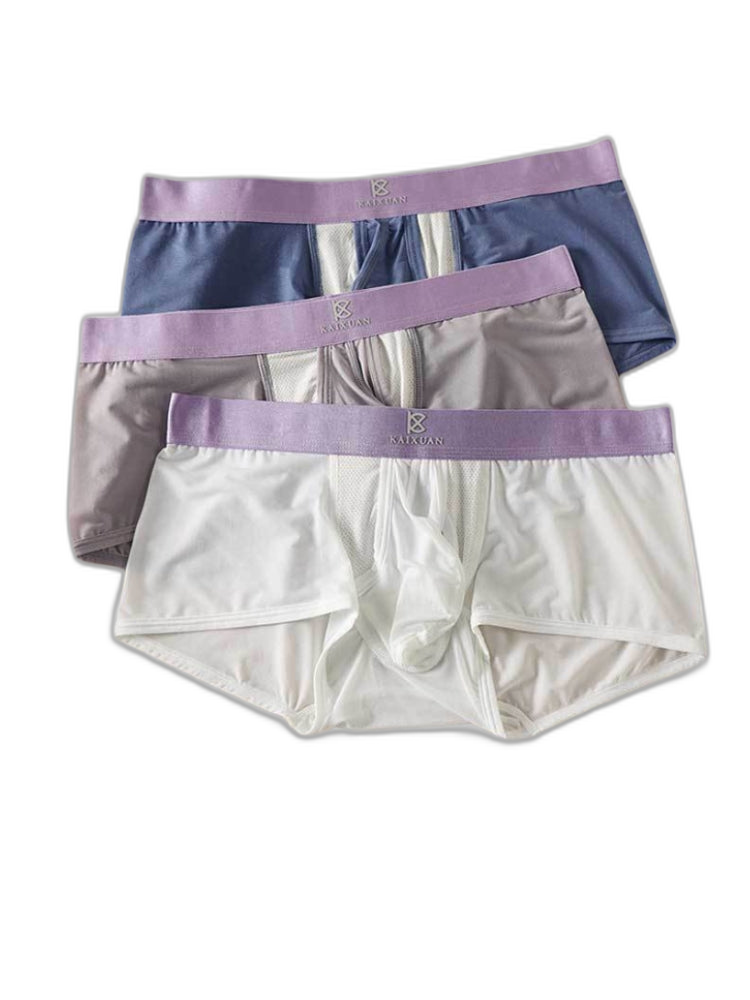 3 Pack Men's Supportive Pouch Lightweight Antibacterial Cooling Trunks