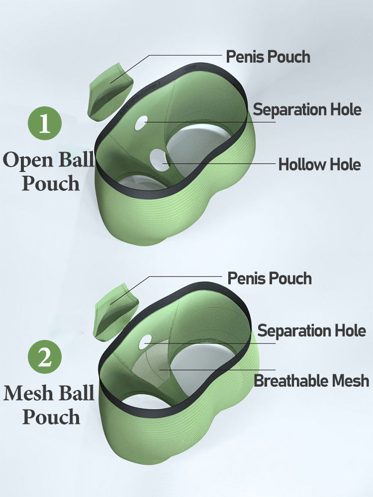 Men's Cooling Separate Pouch Boxer Briefs Dual Pouch Underwear