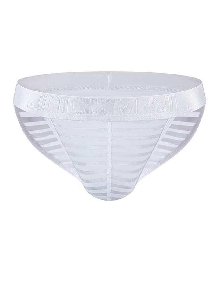 Men's Sexy Sheer Striped Simple High-Cut Briefs