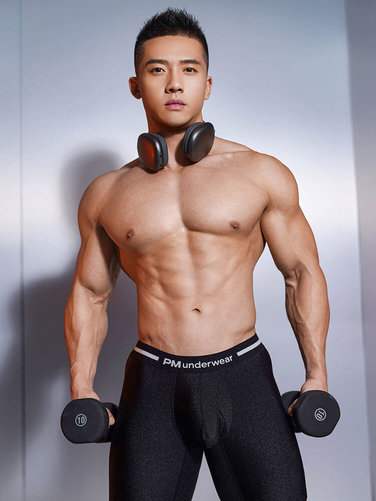 Men's Color-Blocked Breathable Extra-Long Trunks